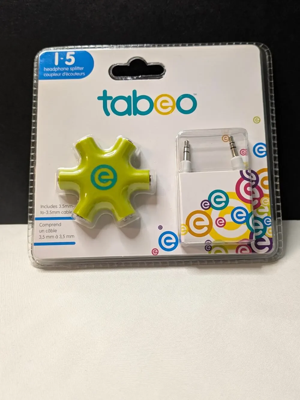 Taboo 1-to-5 Headphone Audio Splitter with 3.5mm Aux Cable NIB